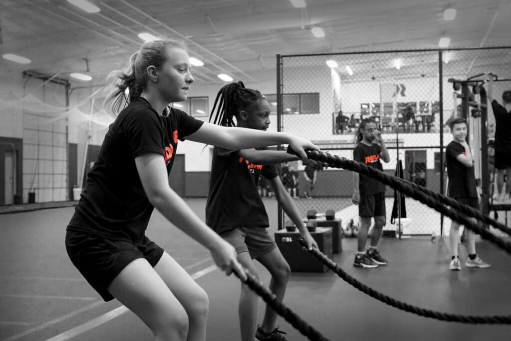 Redline athletes doing team training